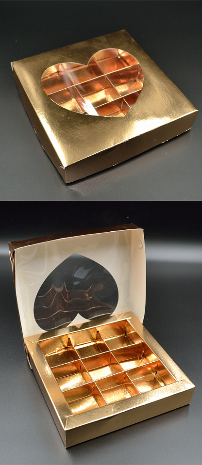Коробка для конфет из металлизированного картона